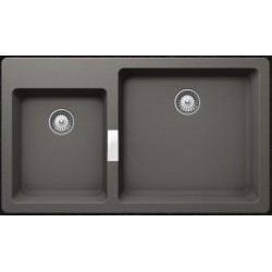 Sink Granite 86x50 free nested 1 ½ cabinet silverstone, color: Dark Grey Granite