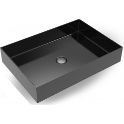 Washbasin Free standing 55x38x10 material: Inox With one hole Without overflow brushed black, color: Black surface: Brushed Free standing