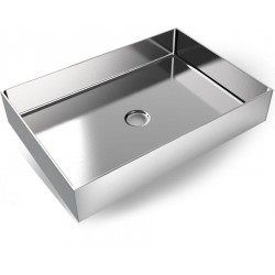 Νιπτήρας ελευθέρας τοποθέτησης 55x38x10 από inox με μία οπή χωρίς υπερχείλιση brushed inox, χρώμα: Χρωμέ επιφάνεια: Βουρτσισμένη Ελευθέρας τοποθέτησης