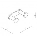 Άγκιστρο από ορείχαλκο διπλό, χρώμα: Μαύρο επιφάνεια: Ματ Άγκιστρα