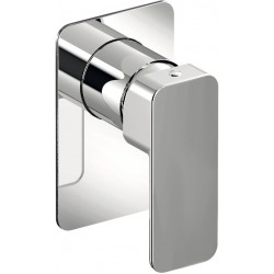 Shower tap Wall-mounted concealed - complete set 1 way material: Brass mixer With plate without hand shower, hose and holder, color: Chrome surface: Glossy Wall-mounted - external part