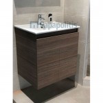 Έπιπλο μπάνιου κομπλέ με νιπτήρα, 60x47x62 από ξύλο συνθετικό επίτοιχου τύπου brown, χρώμα: Ξύλο Καρυδιά Έπιπλα μπάνιου κομπλέ