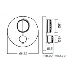 Μπαταρία ντουζιέρας εντοιχιζόμενη εξωτερικό μέρος 2 εξόδων αναμεικτική από ορείχαλκο με πλακέτα, χρώμα: Χρωμέ επιφάνεια: Γυαλιστερή Εντοιχιζόμενες εξωτερικό μέρος