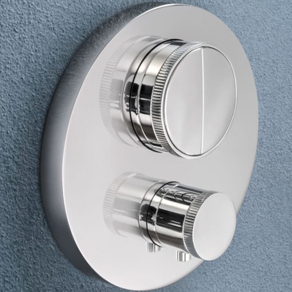 Μπαταρία ντουζιέρας εντοιχιζόμενη εξωτερικό μέρος 2 εξόδων αναμεικτική από ορείχαλκο με πλακέτα, χρώμα: Χρωμέ επιφάνεια: Γυαλιστερή Εντοιχιζόμενες εξωτερικό μέρος