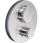 Μπαταρία ντουζιέρας εντοιχιζόμενη εξωτερικό μέρος 3 εξόδων αναμεικτική από ορείχαλκο με πλακέτα, χρώμα: Χρωμέ επιφάνεια: Γυαλιστερή Εντοιχιζόμενες εξωτερικό μέρος