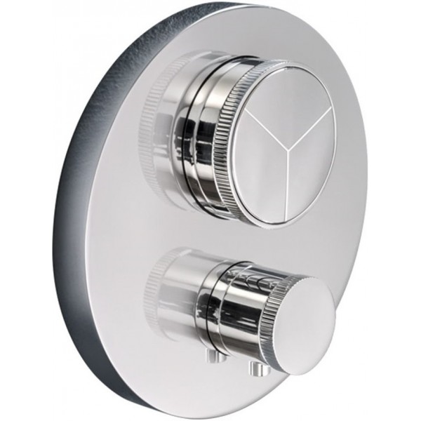 Μπαταρία ντουζιέρας εντοιχιζόμενη εξωτερικό μέρος 3 εξόδων αναμεικτική από ορείχαλκο με πλακέτα, χρώμα: Χρωμέ επιφάνεια: Γυαλιστερή Εντοιχιζόμενες εξωτερικό μέρος