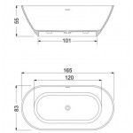 Bathtub Free standing/ Built-in 165x85 material: Marble surface: Matt, color: Black no grab bars Free standing/ Built-in