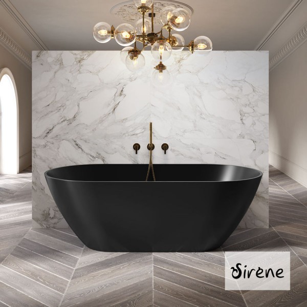 Bathtub Free standing/ Built-in 165x85 material: Marble surface: Matt, color: Black no grab bars Free standing/ Built-in