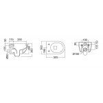 Wall-mounted toilet & toilet seat soft closing, style: Sandwich hidden fixation Rimless Slim 50,5x36 surface: Matt, color: White Wall-mounted Wall-mounted toilet & toilet seat soft closing, style: Sandwich hidden fixation Rimless Slim 50,5x36 surface: Matt, color: White Wall-mounted