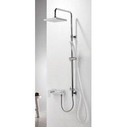 Shower slider rail with head material: Brass With diverter inox finish, color: Chrome surface: Brushed Shower rails with head