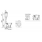 Floor standing toilet & toilet seat soft closing, style: Sandwich horizontal outlet p Simple with rim 54x37 surface: Glossy, color: White Floor standing Floor standing toilet & toilet seat soft closing, style: Sandwich horizontal outlet p Simple with rim 54x37 surface: Glossy, color: White Floor standing