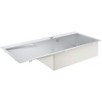 Νεροχύτης ανοξείδωτος 116x52 από inox επιφάνεια: Λεία ματ με πάγκο αριστερά ένθετος 1 γούρνα stainless steel, χρώμα: Χρωμέ Ανοξείδωτοι