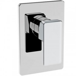 Shower tap Wall-mounted concealed - complete set 1 way material: Brass mixer With plate without hand shower, hose and holder, color: Chrome surface: Glossy Wall-mounted - external part