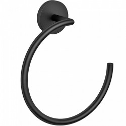 Towel ring open material: Brass, color: Black surface: Matt Towel rings