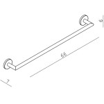 Πετσετοθήκη 60cm σταθερή από ορείχαλκο μονή, χρώμα: Μαύρο επιφάνεια: Ματ Πετσετοθήκες