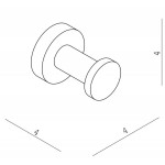 Άγκιστρο από ορείχαλκο μονό, χρώμα: Μαύρο επιφάνεια: Ματ Άγκιστρα