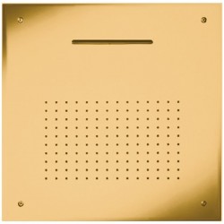 Shower head Ceiling-mounted 50x50 material: Inox, style: 2 sprays brushed gold, color: Gold surface: Brushed Overhead showers