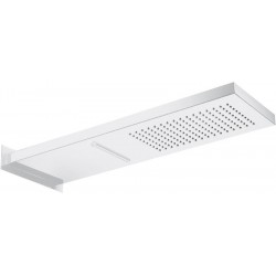 Κεφαλή ντους επίτοιχος τύπος 19x54 από inox 2 ροών, χρώμα: Λευκό επιφάνεια: Ματ Κεφαλές ντους