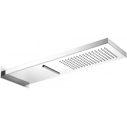 Κεφαλή ντους επίτοιχος τύπος 19x54 από inox 2 ροών, χρώμα: Χρωμέ επιφάνεια: Βουρτσισμένη Κεφαλές ντους