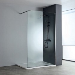 Καμπίνα ντουζιέρας ευθύγραμμη 100x200 8mm σταθερή Brushed Black επιφάνεια: Βουρτσισμένη, χρώμα: Μαύρο