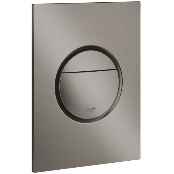 Flush wall plates for concealed cistern brushed hard graphite dual flush valve material: ABS Pneumatic, color: Grey surface: Brushed Flush plates