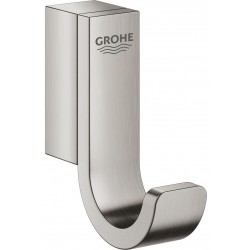 Hook Flat wall mounted material: Brass single supersteel, color: Chrome surface: Brushed Hooks