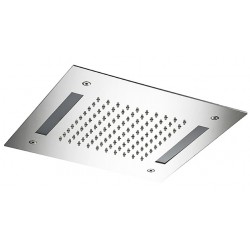 Κεφαλή ντους οροφής 30x30 από inox 1 ροής με χρωματοθεραπεία, χρώμα: Χρωμέ επιφάνεια: Γυαλιστερή