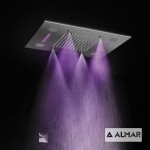 Κεφαλή ντους οροφής 63x48 από inox 2 ροών με χρωματοθεραπεία, χρώμα: Χρωμέ επιφάνεια: Βουρτσισμένη Κεφαλές ντους Κεφαλή ντους οροφής 63x48 από inox 2 ροών με χρωματοθεραπεία, χρώμα: Χρωμέ επιφάνεια: Βουρτσισμένη Κεφαλές ντους