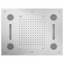 Κεφαλή ντους οροφής 63x48 από inox 2 ροών με χρωματοθεραπεία, χρώμα: Χρωμέ επιφάνεια: Βουρτσισμένη Κεφαλές ντους