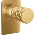 Shower tap Wall-mounted concealed - complete set 1 way material: Brass mixer With plate without hand shower, hose and holder brushed gold, color: Gold surface: Brushed Wall-mounted - external part Shower tap Wall-mounted concealed - complete set 1 way material: Brass mixer With plate without hand shower, hose and holder brushed gold, color: Gold surface: Brushed Wall-mounted - external part