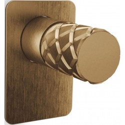 Shower tap Wall-mounted concealed - complete set 1 way material: Brass mixer With plate without hand shower, hose and holder brushed bronze, color: Bronze surface: Brushed Wall-mounted - external part