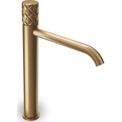 Wash basin tap Deck-mounted for free-standing washbasin material: Brass mixer With push-open waste set brushed bronze, color: Bronze surface: Brushed Deck-mounted