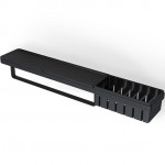 Ράφι με πετσετοθήκη 63x10,8x10,5 από ορείχαλκο Black Matt, χρώμα: Μαύρο επιφάνεια: Ματ Ράφια με πετσετοθήκη 