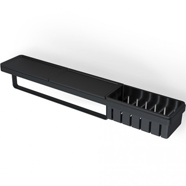 Ράφι με πετσετοθήκη 63x10,8x10,5 από ορείχαλκο Black Matt, χρώμα: Μαύρο επιφάνεια: Ματ Ράφια με πετσετοθήκη 