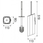 Brush (broom) material: Inox Wall-mounted, color: Chrome surface: Brushed Toilet brush holders Brush (broom) material: Inox Wall-mounted, color: Chrome surface: Brushed Toilet brush holders