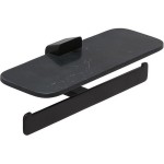 Paper holder double / with shelf material: Brass Black Matt, color: Black surface: Matt Toilet paper holders Paper holder double / with shelf material: Brass Black Matt, color: Black surface: Matt Toilet paper holders