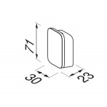 Hook Flat wall mounted material: Brass single, color: Black surface: Matt Hooks