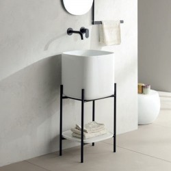 Furniture base without washbasin 44x43x90 material: Metal countertop, color: Black Cabinets without wash basin