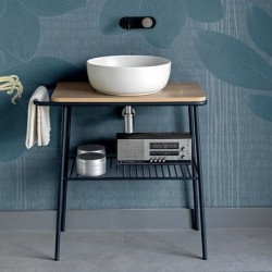 Furniture base without washbasin 79x45x77 material: Metal countertop, color: Black Cabinets without wash basin