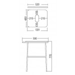 Furniture base without washbasin 59x45x77 material: Metal countertop, color: Black Cabinets without wash basin