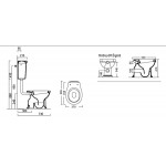 Floor standing toilet & toilet seat soft closing, style: Wrapover horizontal outlet p Simple with rim 73x37 surface: Glossy, color: White Floor standing Floor standing toilet & toilet seat soft closing, style: Wrapover horizontal outlet p Simple with rim 73x37 surface: Glossy, color: White Floor standing