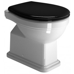Floor standing toilet & toilet seat soft closing, style: Wrapover horizontal outlet p Self-Cleaning / with rim Simple 54x37 surface: Glossy, color: White