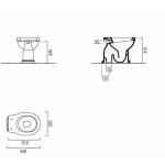 Floor standing toilet & toilet seat, style: Sandwich horizontal outlet p Simple with rim 54x37 surface: Glossy, color: White Floor standing Floor standing toilet & toilet seat, style: Sandwich horizontal outlet p Simple with rim 54x37 surface: Glossy, color: White Floor standing