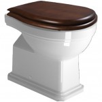 Floor standing toilet & toilet seat, style: Sandwich horizontal outlet p Simple with rim 54x37 surface: Glossy, color: White Floor standing