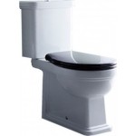 Floor standing close-coupled toilet & flushing cistern & toilet seat soft closing, style: Sandwich Simple vertical outlet / horizontal outlet p with rim 70,5x37 surface: Glossy, color: White Floor standing close-coupled toilet & flushing cistern & toilet seat soft closing, style: Sandwich Simple vertical outlet / horizontal outlet p with rim 70,5x37 surface: Glossy, color: White Floor standing close-coupled