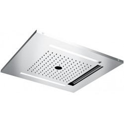 Κεφαλή ντους οροφής 50x50 από inox 3 ροών με χρωματοθεραπεία, χρώμα: Χρωμέ επιφάνεια: Γυαλιστερή Κεφαλές ντους