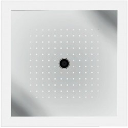 Κεφαλή ντους οροφής 47x47 από inox 2 ροών με χρωματοθεραπεία, χρώμα: Χρωμέ επιφάνεια: Γυαλιστερή Κεφαλές ντους