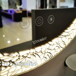 Έπιπλο μπάνιου κομπλέ με νιπτήρα, 60x48,5x65,8 από μέταλλο επιδαπέδιου τύπου & καθρέφτη Φ70, χρώμα: Μαύρο Έπιπλα μπάνιου κομπλέ