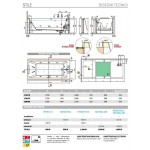 Μπανιέρα υδρομασάζ ορθογώνια 180x80 από ενισχυμένο ακρυλικό επιφάνεια: Ματ με μπροστινό & πλαϊνό πάνελ από ξύλο δρυς, χρώμα: Λευκό Ορθογώνιες