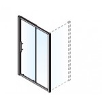 Καμπίνα ντουζιέρας ευθύγραμμη 150x180 5mm συρόμενη stripes επιφάνεια: Γυαλιστερή, χρώμα: Χρωμέ Ευθύγραμμες